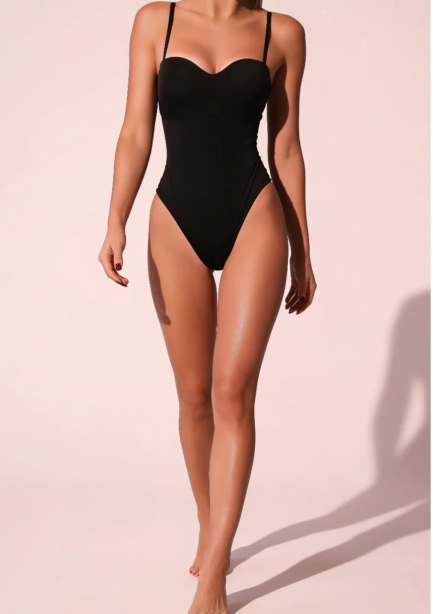 Klasyczne body na cienkich ramiączkach - Image 3